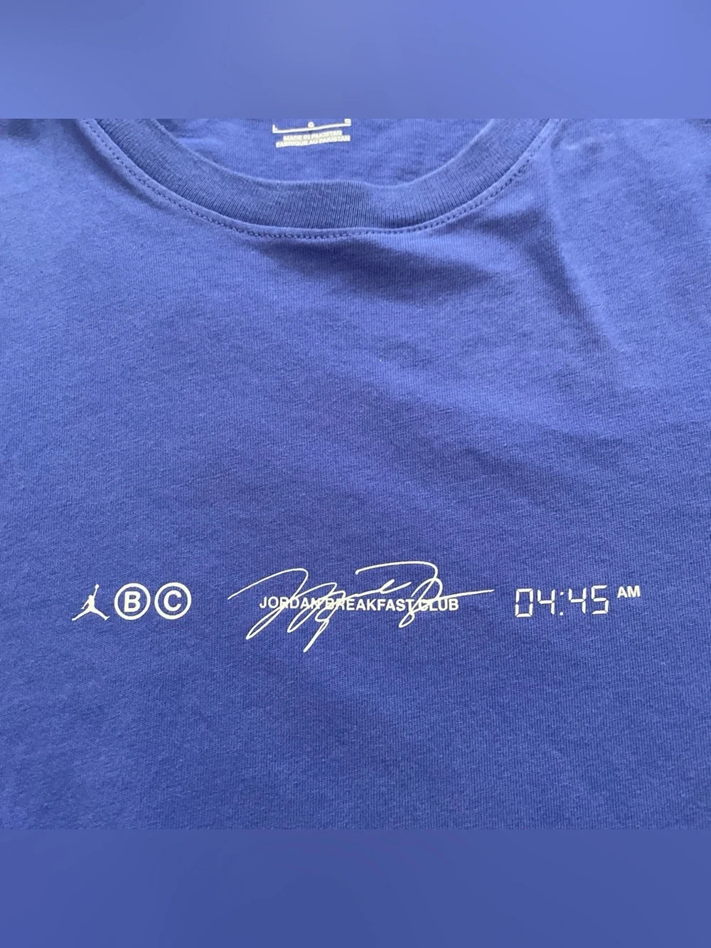 Air Jordan Breakfast Club T-Shirt Men’s Size Large Double Sided Blue Graphic
